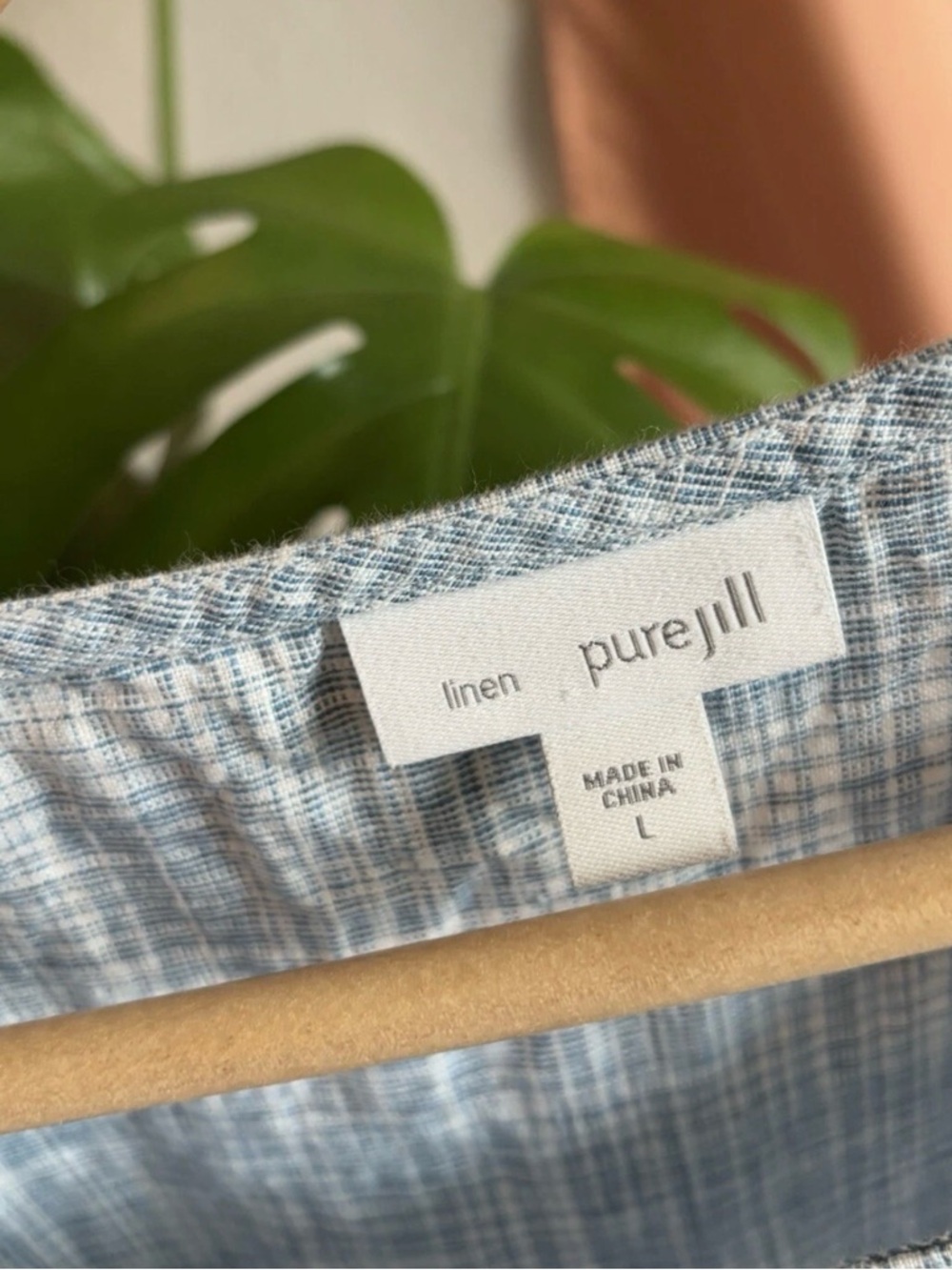 Pure Jill J.Jill Dress Women’s Size L Large 100% Linen Sleveless Sheath Blue - Picture 3 of 6
